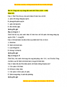 Trắc nghiệm Bài 16: Công cuộc xây dựng đất nước thời Trần (1226-1400)
