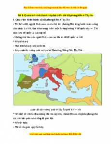 Lý thuyết Lịch sử 7 Cánh diều Bài 1: Quá trình hình thành và phát triển của chế độ phong kiến Tây Âu