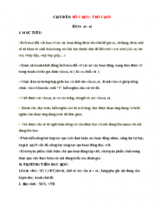 Giáo án Đồ chơi - Trò chơi Tiếng việt lớp 1 Chân trời sáng tạo