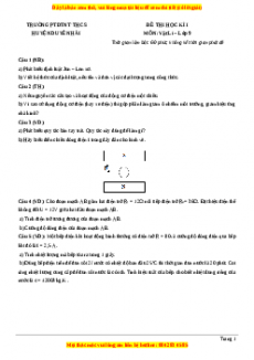 Đề thi học kì 1 Vật lí 9 năm 2023 Phòng GD_ĐT Duyên Hải - Trà Vinh