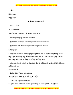 Giáo án Bài Kiểm tra học kì 1 Toán 9 Học kì 1