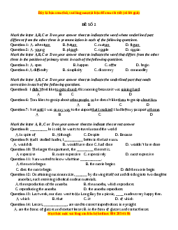 Đề thi giữa kì 1 Tiếng anh 12 năm 2022 - 2023 (Đề 2)