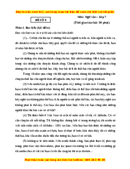 Đề thi giữa kì 2 Ngữ Văn lớp 7 Kết nối tri thức (Đề 8)