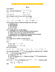 Đề thi giữa kì 1 Toán 8 năm 2023 - Đề 24