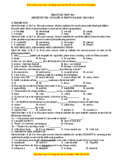 Đề luyện thi vào 10 môn Tiếng anh năm 2023 có đáp án (Đề 44)