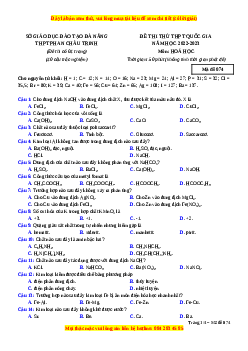 Đề thi thử Hóa Học trường Phan Châu Trinh năm 2023