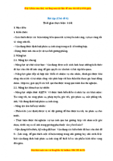 Giáo án Vật lí  7 Cánh diều: Bài tập chủ đề 6