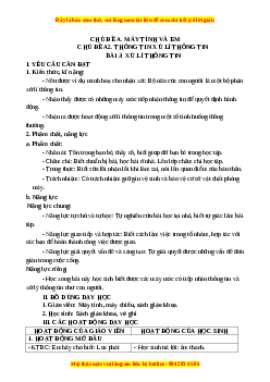 Giáo án Tin học 3 Cánh diều Bài 3: Xử lý thông tin