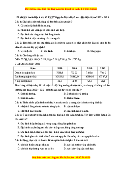 Đề thi học kì 1 Địa lý 12 năm 2023 trường THPT Nguyễn Trãi - Ba Đình - Hà Nội