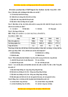 Đề thi học kì 1 Địa lý 12 năm 2023 trường THPT Nguyễn Trãi - Ba Đình - Hà Nội