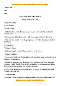 Giáo án Bài 4 Lịch sử 7 Chân trời sáng tạo (2024): Văn hóa Phục hưng