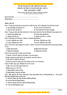Đề luyện thi TN THPT Quốc Gia môn KHXH có đáp án ( đề 14 )