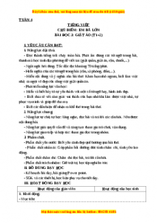 Giáo án Giặt áo (T1+2) Tiếng việt 3 Cánh diều