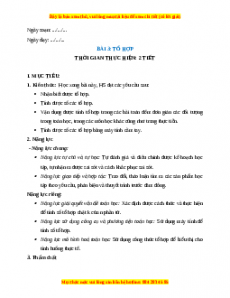 Giáo án Tổ Hợp Toán 10 Cánh diều