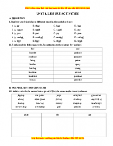 Bộ đề tự kiểm tra 4 kỹ năng Tiếng Anh 8 Tập 1 có đáp án