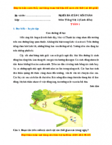 Bài tập cuối tuần Tiếng việt lớp 2 Tuần 1 Cánh diều (có lời giải)