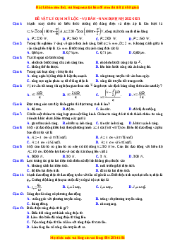 Đề thi thử Vật lí trường Mỹ Lộc - Vụ Bản - Nam Định năm 2023
