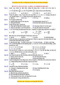 Đề thi thử Vật lí trường Mỹ Lộc - Vụ Bản - Nam Định năm 2023