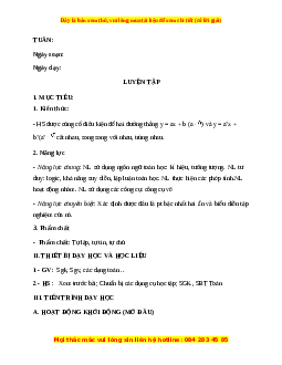 Giáo án Luyện tập trang 55 Toán 9 Học kì 1