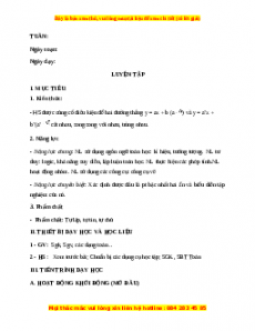 Giáo án Luyện tập trang 55 Toán 9 Học kì 1