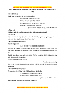 Đề thi tuyển sinh chính thức vào 10 môn Ngữ Văn năm 2018 - 2019 có đáp án - THPT chuyên Đồng Nai