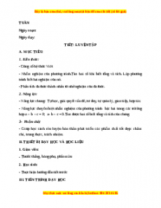 Giáo án Luyện tập trang 54 Toán 9 Học kì 2