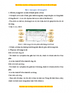 Lý thuyết Bài 2: Làm quen với trang tính