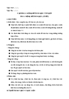 Giáo án Toán 10 Học kì 1 Cánh diều