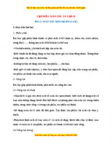 Giáo án Mĩ thuật 1 Cánh diều Màu sắc quanh em