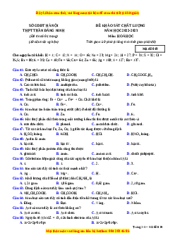 Đề thi thử Hóa học trường KSCL trường Trần Đăng Ninh năm 2023