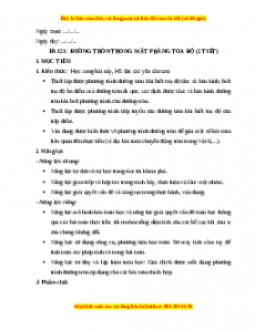 Giáo án Đường tròn trong mặt phẳng tọa độ Toán 10 Kết nối tri thức