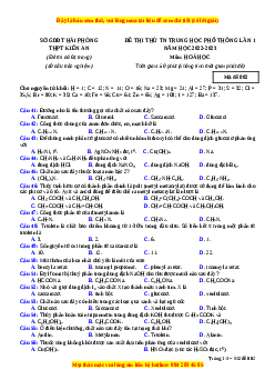Đề thi thử Hóa học trường Kiến An lần 1 năm 2023