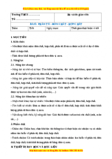 Giáo án Hóa học 7 Kết nối tri thức Bài 5: Phân tử - đơn chất - hợp chất