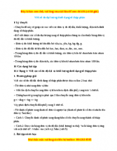 Chuyên đề Viết số đo đại lượng dưới dạng số thập phân Toán 5 năm 2023