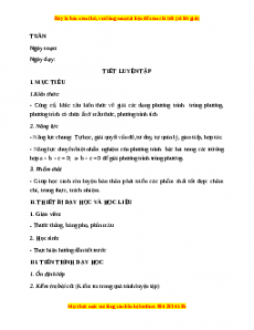 Giáo án Luyện tập Toán 9 Học kì 2