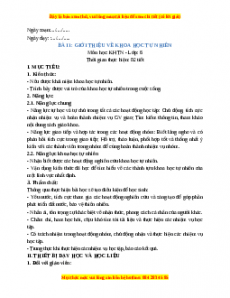 Giáo án Bài 1 KHTN 6 Chân trời sáng tạo (2024): Giới thiệu về khoa học tự nhiên