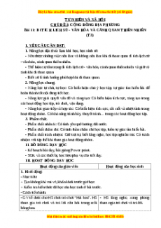 Giáo án Tự nhiên và xã hội 3 Cánh diều Bài 11: Di tích lịch sử - Văn hóa và cảnh quan thiên nhiên(Tiết 3)