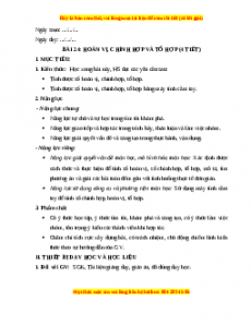 Giáo án Hoán vị, chỉnh hợp và tổ hợp Toán 10 Kết nối tri thức