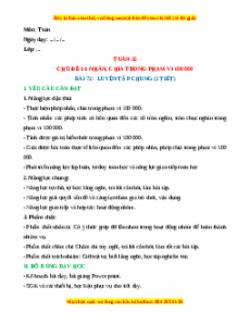 Giáo án Toán 3 Kết nối tri thức Tuần 32: Luyện tập chung