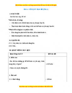 Giáo án Yêu quý bạn bè Đạo đức 2 Kết nối tri thức