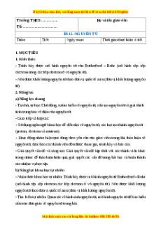 Giáo án Hóa học 7 Kết nối tri thức Bài 2: Nguyên tử