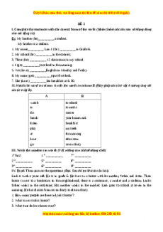 Học kỳ 1: Phần 2 Một số đề kiểm tra học kỳ 1 - Mục B- Đề kiểm tra học kì số 2 -Giáo viên Mai Lan Hương đầy đủ đáp án
