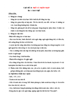 Giáo án Tiếng việt 1 Chân trời sáng tạo Phố xá nhộn nhịp
