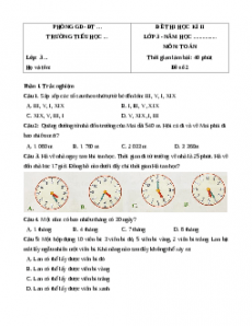 Đề thi cuối kì 2 Toán lớp 3 Cánh diều ( Đề 2)