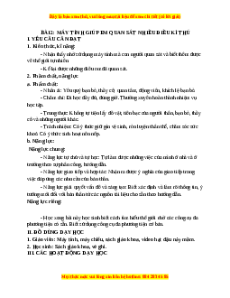 Giáo án Tin học 3 Cánh diều Bài 2: Máy tính giúp em quan sát nhiều điều kì thú