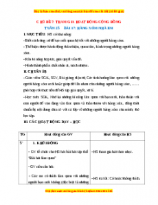 Giáo án HĐTN lớp 1 Tuần 25