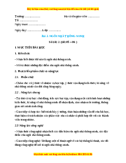 Giáo án Công nghệ 6 Bài 3 (Chân trời sáng tạo): Ngôi nhà thông minh