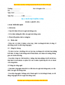 Giáo án Công nghệ 6 Bài 3 (Chân trời sáng tạo): Ngôi nhà thông minh