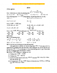 Đề thi giữa kì 2 Toán 8 năm 2023 - Đề 98