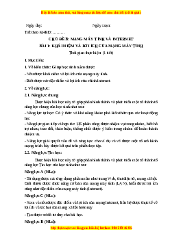 Giáo án Tin học 6 Cánh diều Chủ đề B bài 1: Khái niệm và lợi ích của mạng máy tính